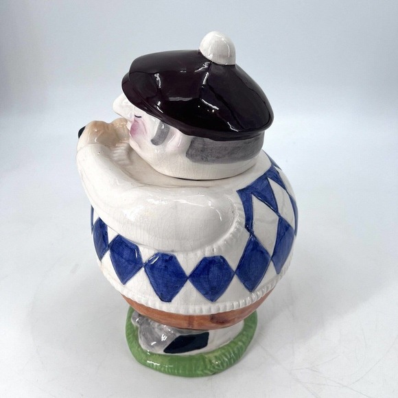 Vintage Unique San Miguel Ceramic Golfer Man Cookie Jar Canister Golf Home Decor - Picture 6 of 12